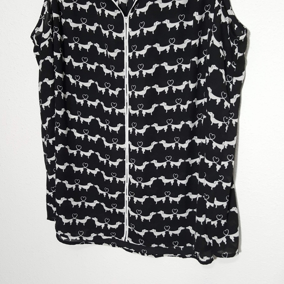 Modcloth | weiner dog sheer sleeveless top 2X plus - Picture 5 of 13